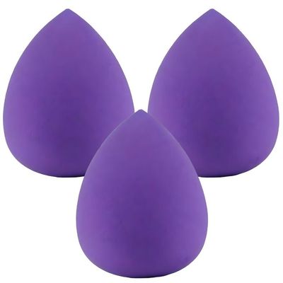 Makeup Sponge For Real Results 3 Pack, Soft Latex-Free Beauty Sponge, Wet & Dry Use Cosmetic Applicator (Purple)