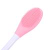 DONFAMDS 3pcs Double-ended Silicone Face Mask Brush with Spoon Soft Facial Beauty Tools for Mud Gel Masks Skincare and Makeup Foundation in Mint Green Pink and Purple view 3