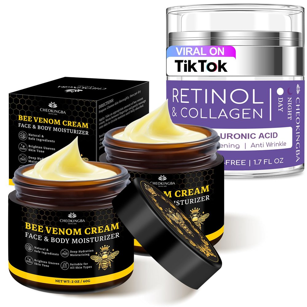 2PCS Bee Venom Comprehensive Cream + Neck & Face Firming Cream | Dual Firming & Hydrating Anti-Aging Skincare Set