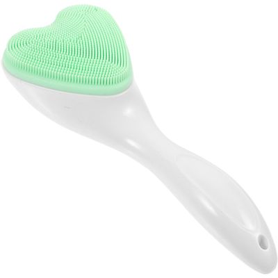 LIFKOME Portable Silicone Facial Cleansing Brush Long Handle Exfoliating Face Scrubber Gentle Skin Cleanser for Home and Travel Use