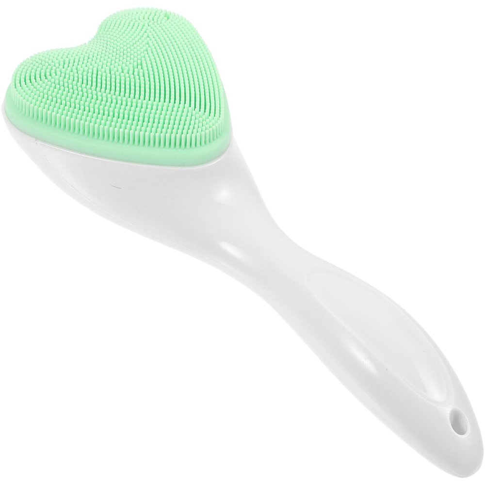 LIFKOME Portable Silicone Facial Cleansing Brush Long Handle Exfoliating Face Scrubber Gentle Skin Cleanser for Home and Travel Use