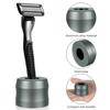 Beaupretty Aluminum Alloy Shaving Razor Holder for Men Rust-resistant Safety Razor Stand with Wide Opening Non-slip Heavy Base Bathroom Storage Organizer view 3