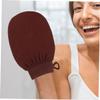 Beaupretty Reusable Exfoliating Glove Shower Mitt for Sensitive Skin Gentle Dead Skin Remover Body Scrubber Easy-Clean Bath Exfoliator Glove Brown view 3