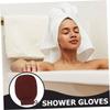 Beaupretty Reusable Exfoliating Glove Shower Mitt for Sensitive Skin Gentle Dead Skin Remover Body Scrubber Easy-Clean Bath Exfoliator Glove Brown view 4