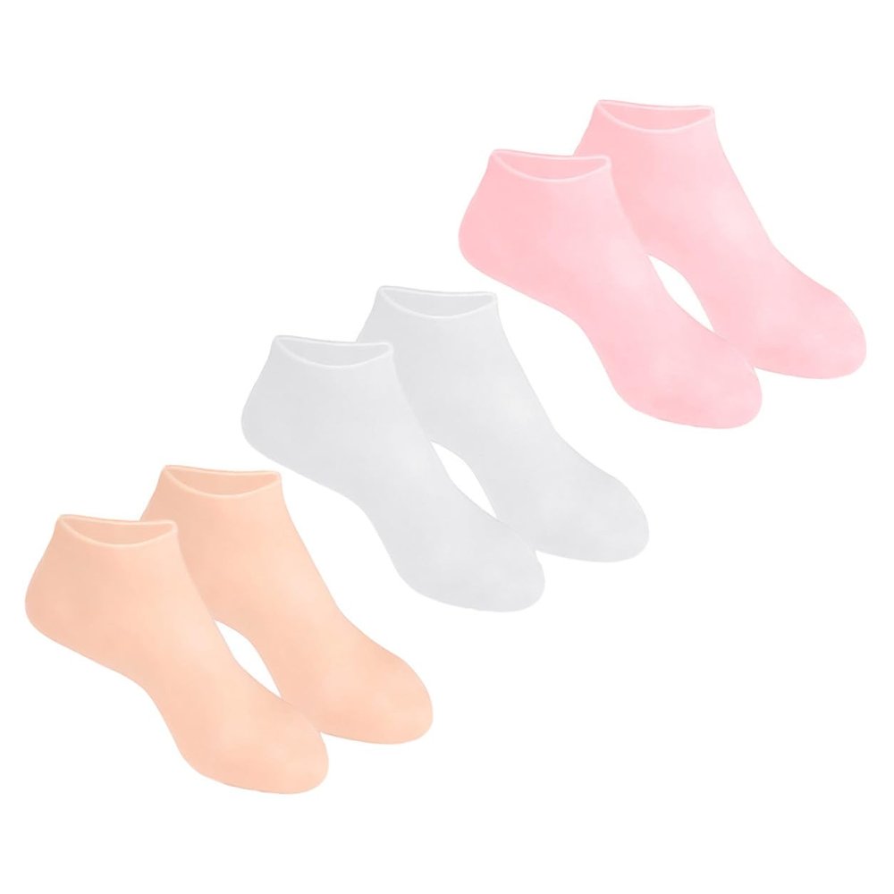 LOLIPPYY 3Pairs Women S Moisturizing Socks for Foot Protection Elastic Hydrating Repairing Covers Breathable Lightweight Reusable Foot Care for Dry Cracked Skin