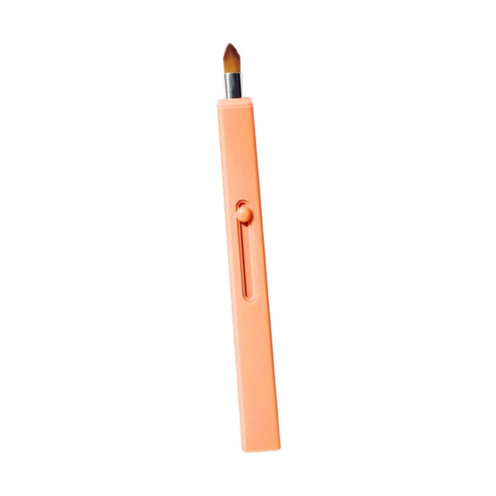 Beaupretty Portable Retractable Lip Brush Lipstick Applicator Warm Orange Soft Bristles Travel-friendly Makeup Tool for Women