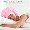 Pink Satin Sleep Bonnet for Women Long Curly Hair, Large Bonnet for Sleeping with Adjustable Band, Hair Protection Cap to Reduce Frizz & Breakage, Prevent BedHead (Pink) view 2