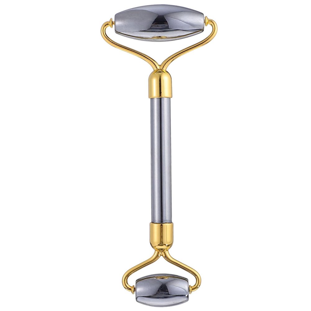 Beaupretty Natural Stone Face Roller Massager for Facial Skin Tightening and Wrinkle Reduction Muscle Relaxing Slimming Tool with Dual-Head Design for Enhanced Absorption and Improved