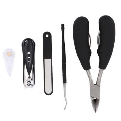ARTSEWPLY Stainless Steel Nail Clippers Set for Home Use Lightweight Manicure Pedicure Tools with Design Black Nail Pliers for Thick and Ingrown Toenails Easy to Clean and Safe