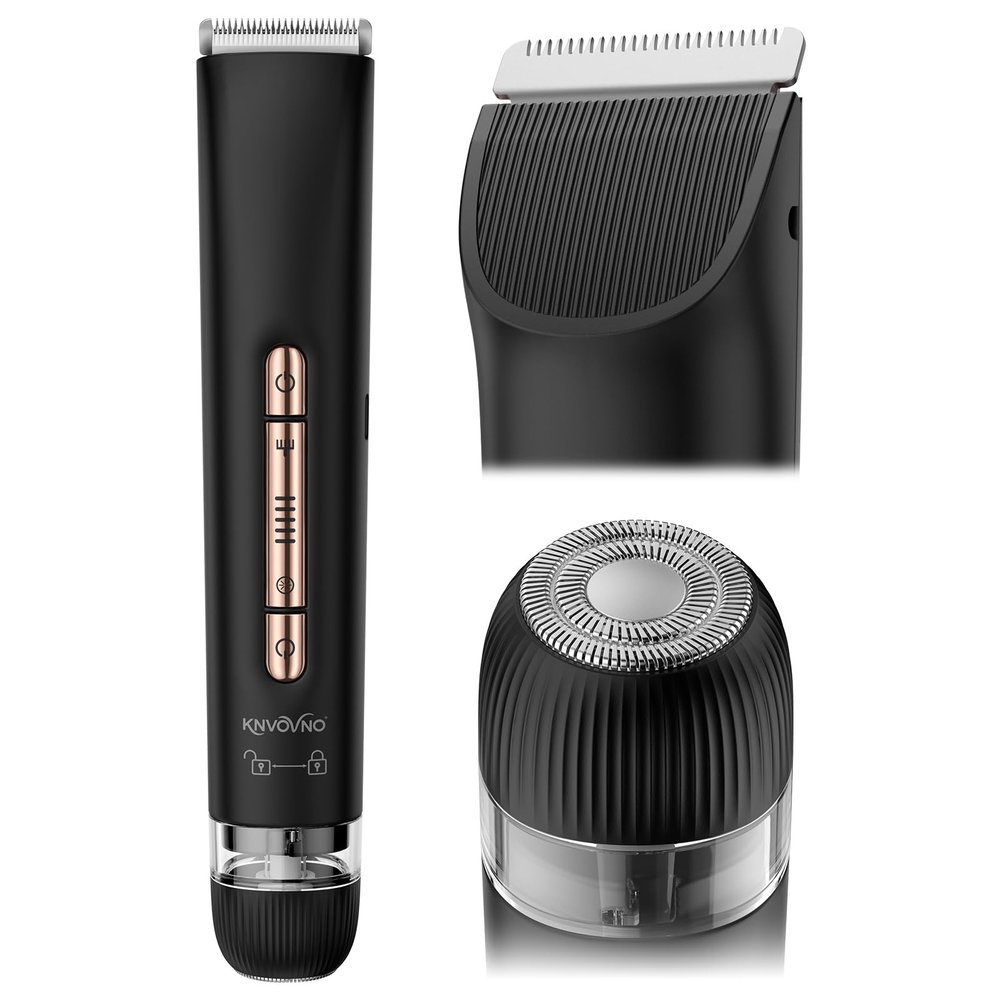 knvovno Bikini & Body Hair Trimmer for Women, Dual Head - IPX7 Waterproof Electric Razor for Gentle Pubic, Facial, Underarm, and Leg Shaving