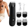 Body Trimmer for Men, Electric Digital Display Personal Groomer, Cordless Rechargeable Shaver with LED Display, for Intimate Pubic Balls Back Armpit Chest Arm view 1