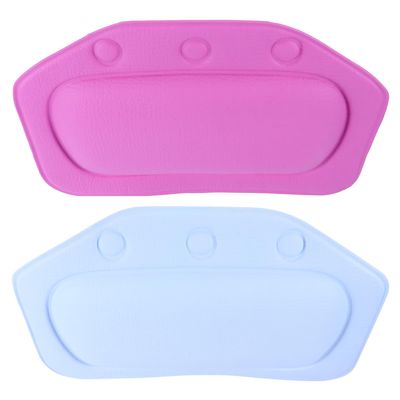 LOORGVEL 2pcs Bathtub Pillows with Suction Cups Cushioned PVC Foam Head and Neck Support for Spa Tub and Bathroom Use Non-Slip Bath Accessories for Relaxation and Comfort Random Color