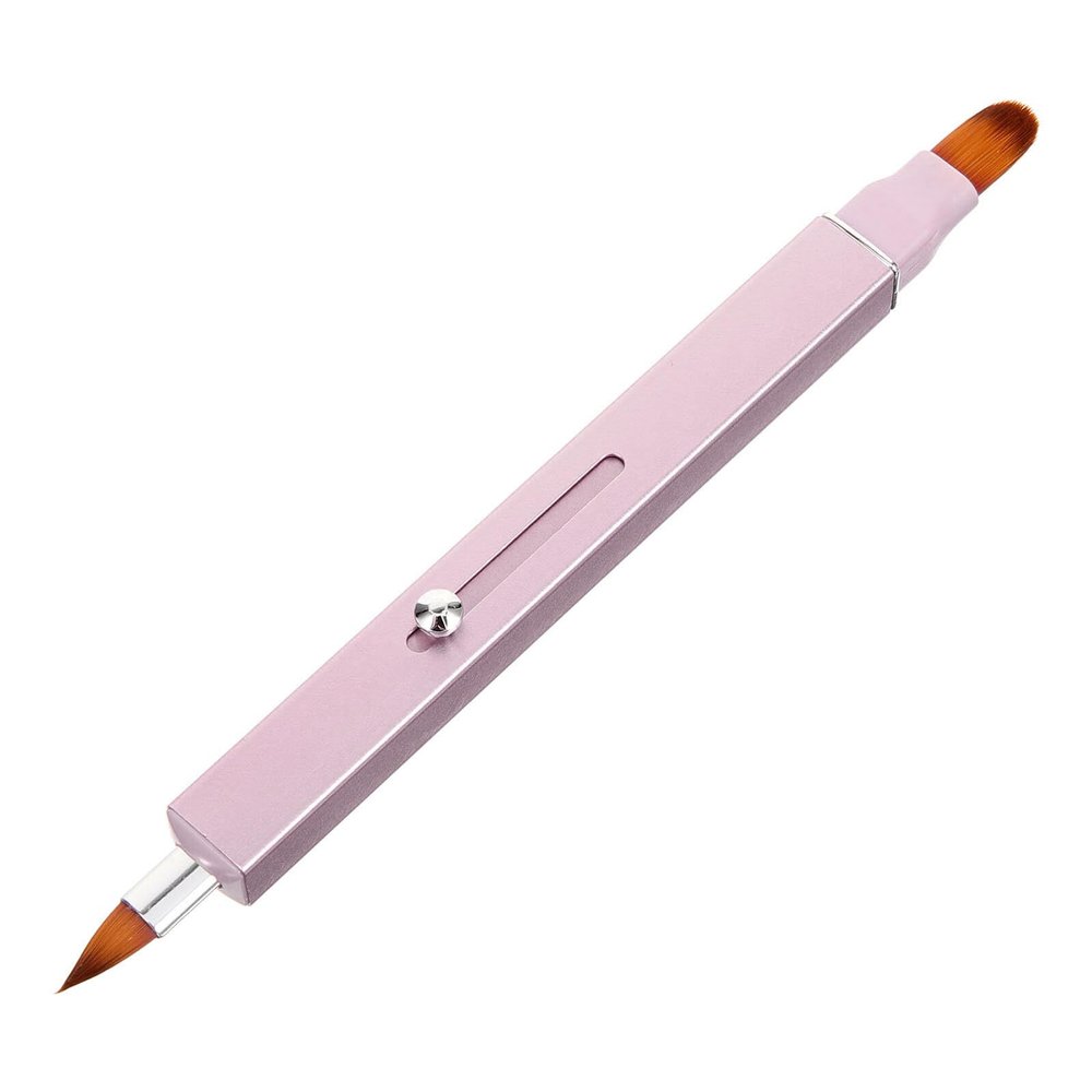 DECORNIJIA Retractable Dual-end Lip Brush Lipstick Applicator and Concealer Brush for Women Small Portable Nylon Makeup Tool with Ergonomic Handle for Lip Gloss Balm and Eyeshadow Application
