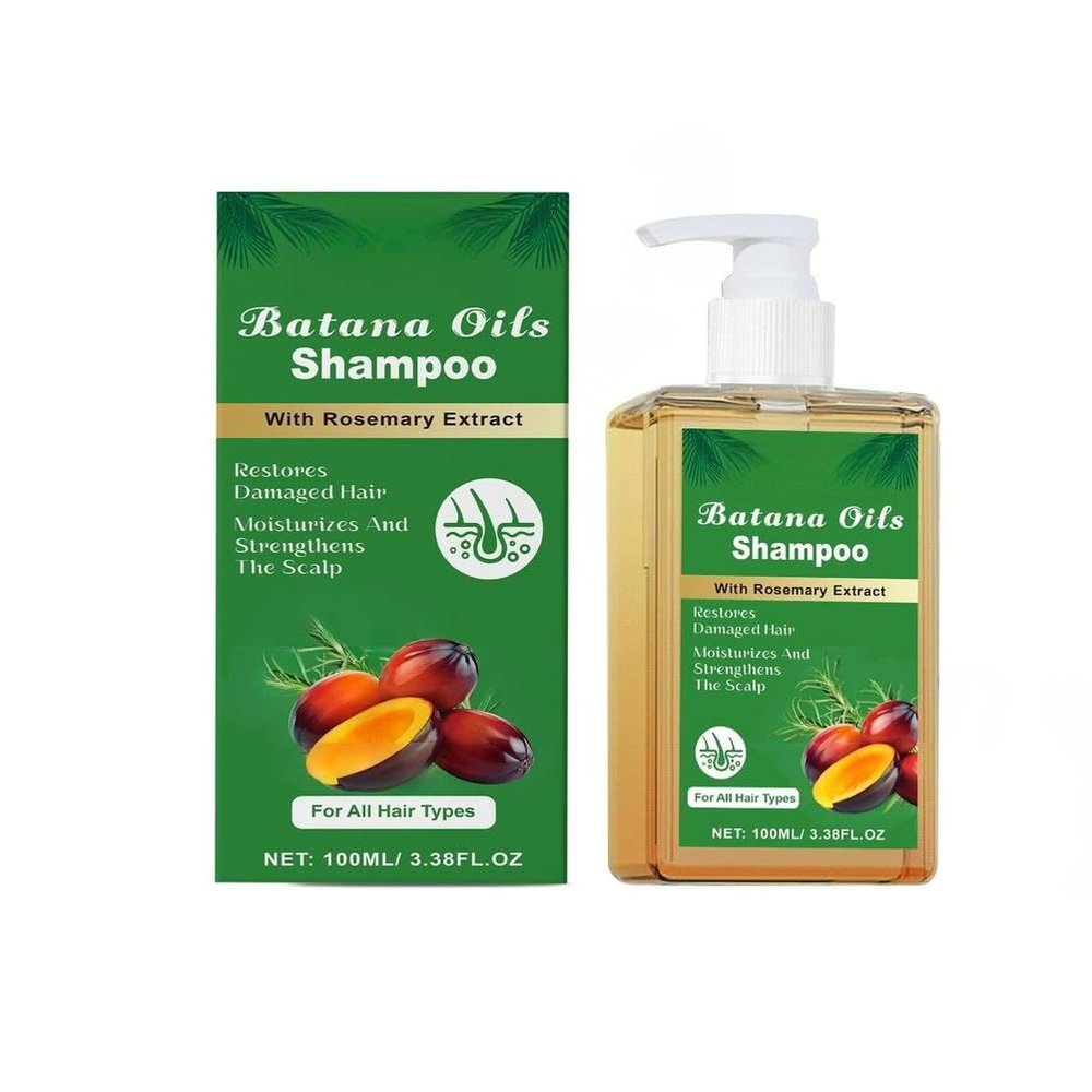 LANGSTON Batana Hair Oil Rosemary Extract Shampoo Deep Moisturizing Scalp Care for Dry Damaged Hair All Hair Types Gentle Cleansing Restores Shine and Texture,Green