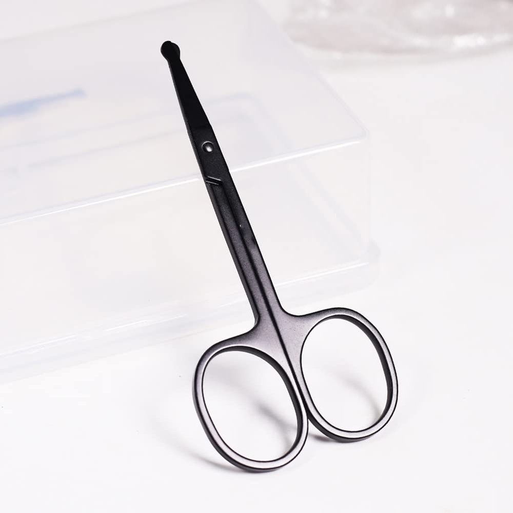 Phefop Eyebrow Scissors Eyebrow Trimmer Eyelash Scissors Stainless Steel Comb Design for Eyebrow Eyelash Lip Face Hair Grooming