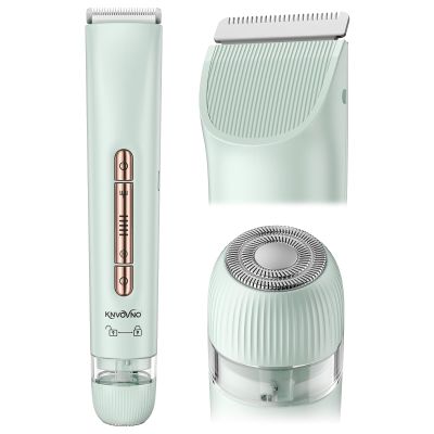 knvovno Bikini & Body Hair Trimmer for Women, Dual Head - IPX7 Waterproof Electric Razor for Gentle Pubic, Facial, Underarm, and Leg Shaving