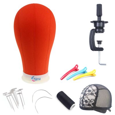 EERYA 22 Inch Wig Head Stand Set for Wig Making Display Styling Training