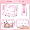 Sunnymove 10 Pcs Pink Bow Clear Makeup Coquette Pouch for Women and Girl view 2