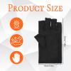 1 Pair Black Moisturizing Gloves, Fingerless Gloves for Women, Touchscreen-Friendly Polyester Protection Night Glove with Open Fingertips for Dry Hands, Overnight Care, Sleeping Hand Treatment view 3
