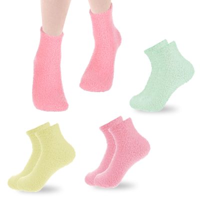 3 Pairs Aloe Socks Moisturizing Spa Socks for Cracked Feet Women Spa Lotion Sock, Sleeping Fuzzy Non-Slip Lotion Aloe Infused Sock for Women Foot Care for Repairing Softening Dry Cracked HEE