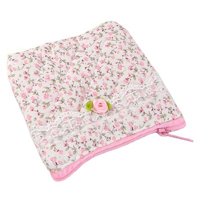 AIZHIYI Cotton Quilted Makeup Bag Floral Travel Toiletry Bag for Women (Style 2)
