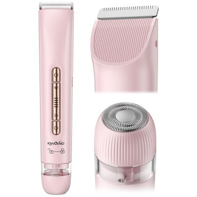 knvovno Bikini & Body Hair Trimmer for Women, Dual Head - IPX7 Waterproof Electric Razor for Gentle Pubic, Facial, Underarm, and Leg Shaving