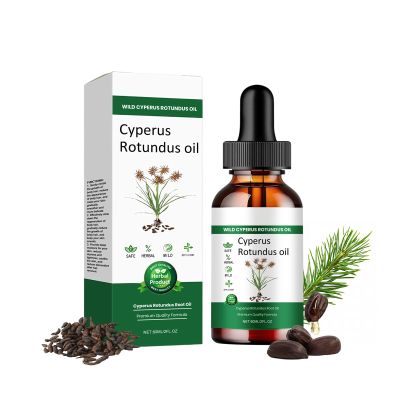Natural Cyperus Rotundus Oil Organic for Hair Removal, Reducing Body Hair Growth, Supports Skin Moisture, Suitable for All Skin Types 60ML