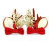 (2pcs/pack) 6.5 * 7.5cm Christmas Antlers Hair Clip Accessories Puff Wind Cute Velvet Headband for Christmas(1) view 1