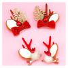 (2pcs/pack) 6.5 * 7.5cm Christmas Antlers Hair Clip Accessories Puff Wind Cute Velvet Headband for Christmas(1) view 4