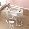 Stylish Functional Table,manicure table Modern Professional Nail Tech Manicure Station with Drawers and Shelves Wooden Nail Desk Workstation for Beauty(White-tempered Glass Top-80cm 3-piece set view 1