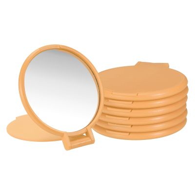 uxcell 6 Pcs Round Compact Mirror Bulk, Mini Pocket Folding Makeup Mirrors Small Portable Makeup Stuffs for Purse, Women Girls Travel Daily Use Party Gifts, Orange Red