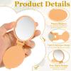 uxcell 6 Pcs Round Compact Mirror Bulk, Mini Pocket Folding Makeup Mirrors Small Portable Makeup Stuffs for Purse, Women Girls Travel Daily Use Party Gifts, Orange Red view 3