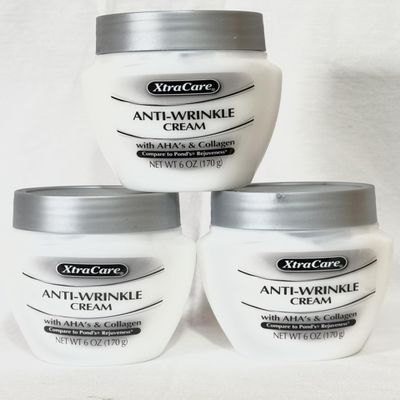 Anti-Wrinkle Cream with AHAs & Collagen 6 oz (Pack of 3) Advanced Age-Defying Formula for Smoother, Firmer Skin.