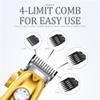 YHNNH Professional Hair Clipper, Electric Rechargeable Cordless Hair Clipper, Metal Body Men's Trimmer(Silver) view 3