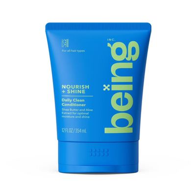 Be~ing NOURISH + SHINE Daily Clean Conditioner,Nourishes All Hair Types, Shea Aloe Extract -12 fl oz