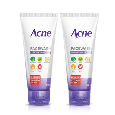 Acne.star Foaming Face Wash | Gentle Skin Cleanser for Clear & Fresh Skin | Pack of 2 | 50ml Each