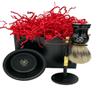 Shaving Gift Set for Men | 6 Pc Luxury Gold Shavette Razor & Matte Black Shave Kit | Perfect Holiday Present for Him, Husband or Boyfriend Father Christmas Gift 100 Blades Brush Stand Bowl Soap view 4