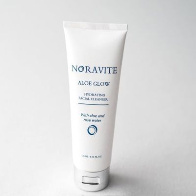 Noravite Aloe Glow Hydrating Facial Cleanser with Aloe and Rose Water, Deep Hydration Face Wash, Makeup Remover, 4.06 FL OZ
