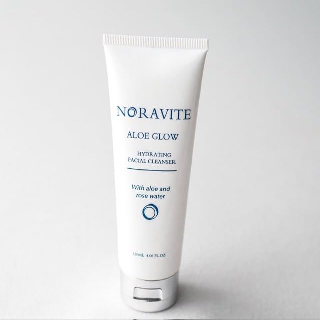 Noravite Aloe Glow Hydrating Facial Cleanser with Aloe and Rose Water, Deep Hydration Face Wash, Makeup Remover, 4.06 FL OZ