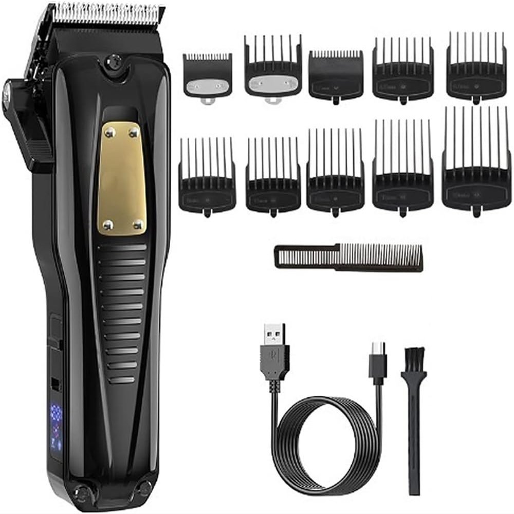 YHNNH Professional Men's Hair Clipper with Guide Comb, Suitable for Salons and Home Hair Clippers.