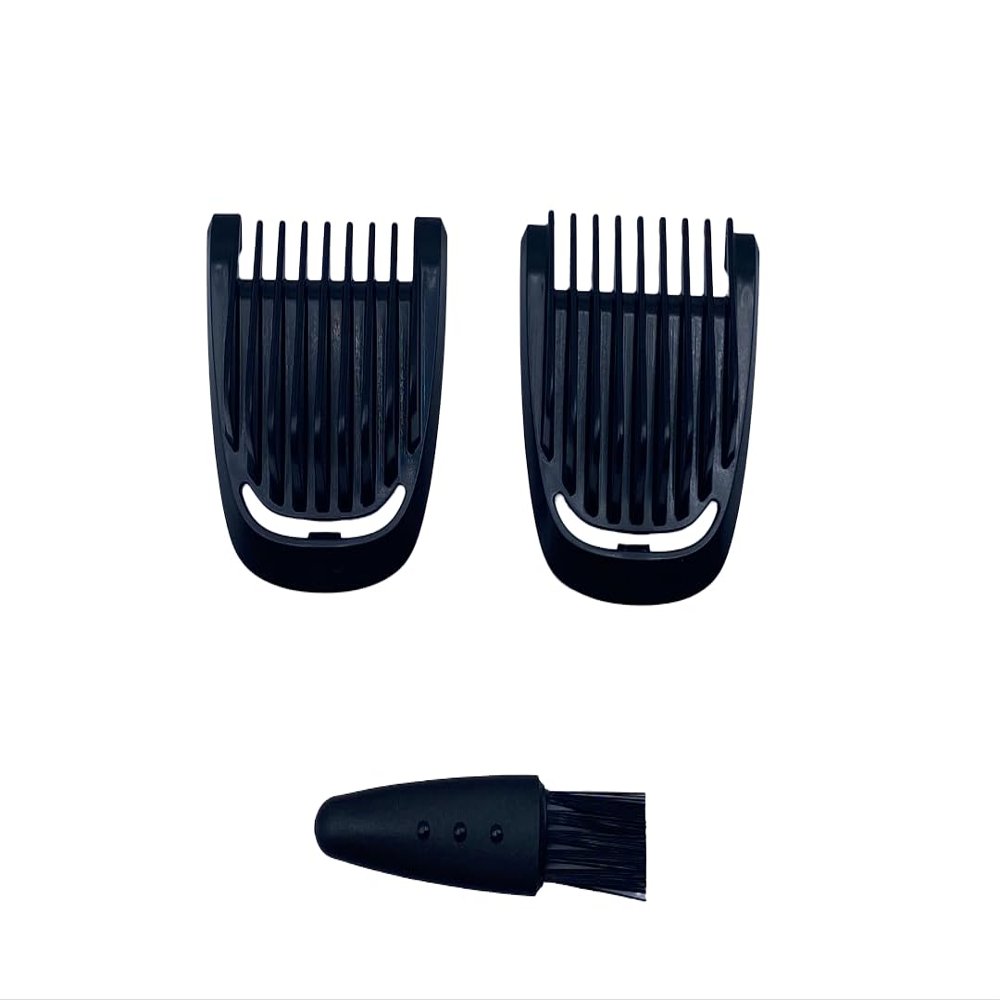 Trimmer Replacement 1mm and 2mm Beard Stubble Comb Guard Set with Cleaning Brush for Philips Norelco Multigroom MG3750 MG5750 MG7750 MG7770 MG7790 MG7791 MG9525