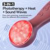 Colorful LED Silicone Face Wash Brush - Sonic Vibration Face Cleaner with Heat Sensation, Waterproof Electric Face Brush for at-Home Spa & Travel Skincare (Pink) view 3