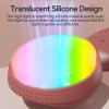Colorful LED Silicone Face Wash Brush - Sonic Vibration Face Cleaner with Heat Sensation, Waterproof Electric Face Brush for at-Home Spa & Travel Skincare (Pink) view 4