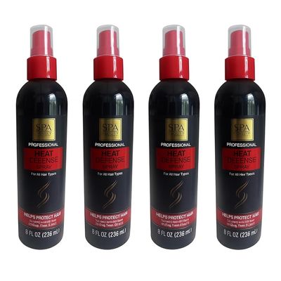 SPA LUXURY Professional Heat Defense Spray for All Hair Types, Moisture Protection, 8 Fl Oz, 4 Pack