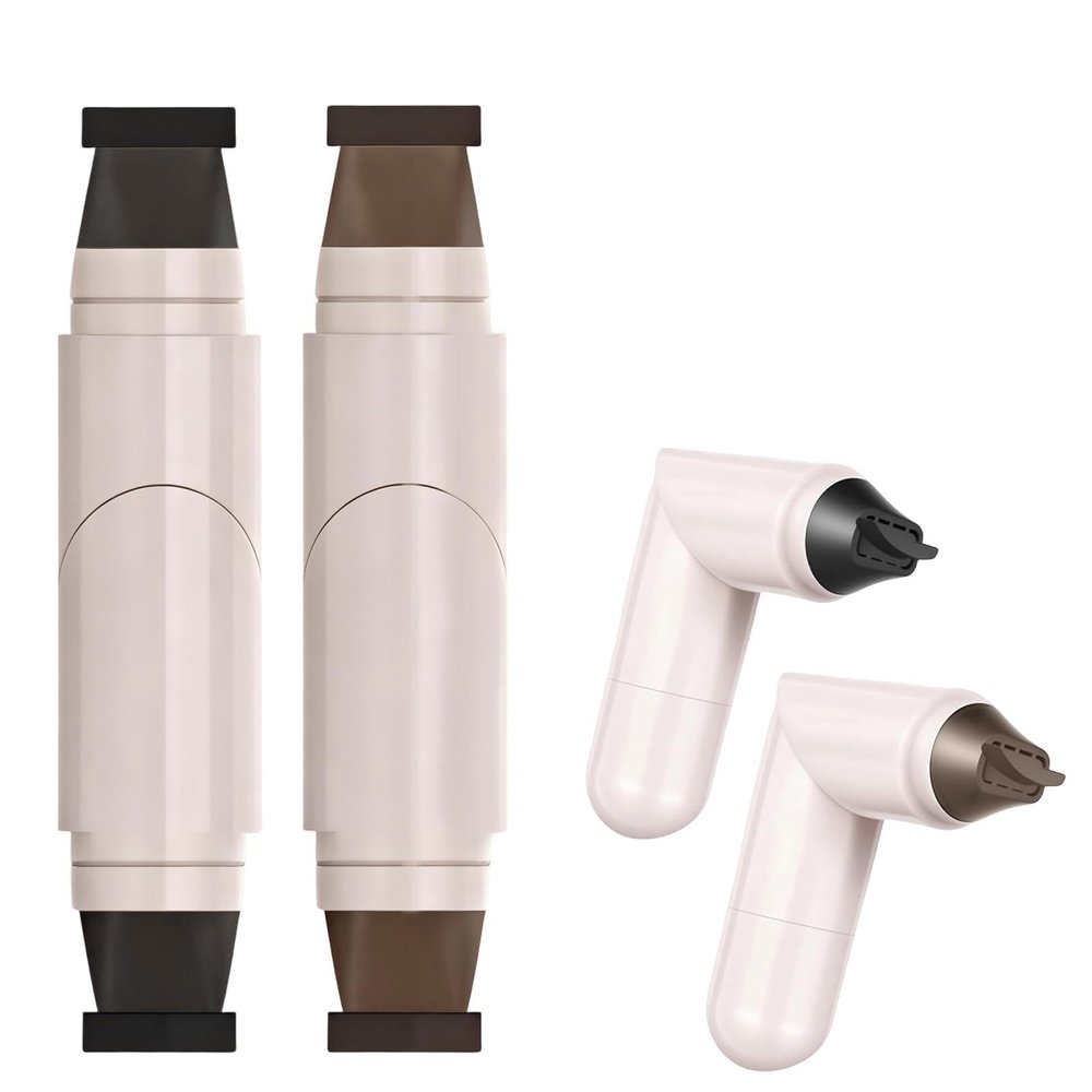 2 Pcs Gel Eyeliner Pencil Set, 2025 New Foldable Eyeliner Stamp for Perfect Wings, Waterproof Eyeliners Tool, Smudge Proof Eyeliners Pen for Beginners (Black + Brown)