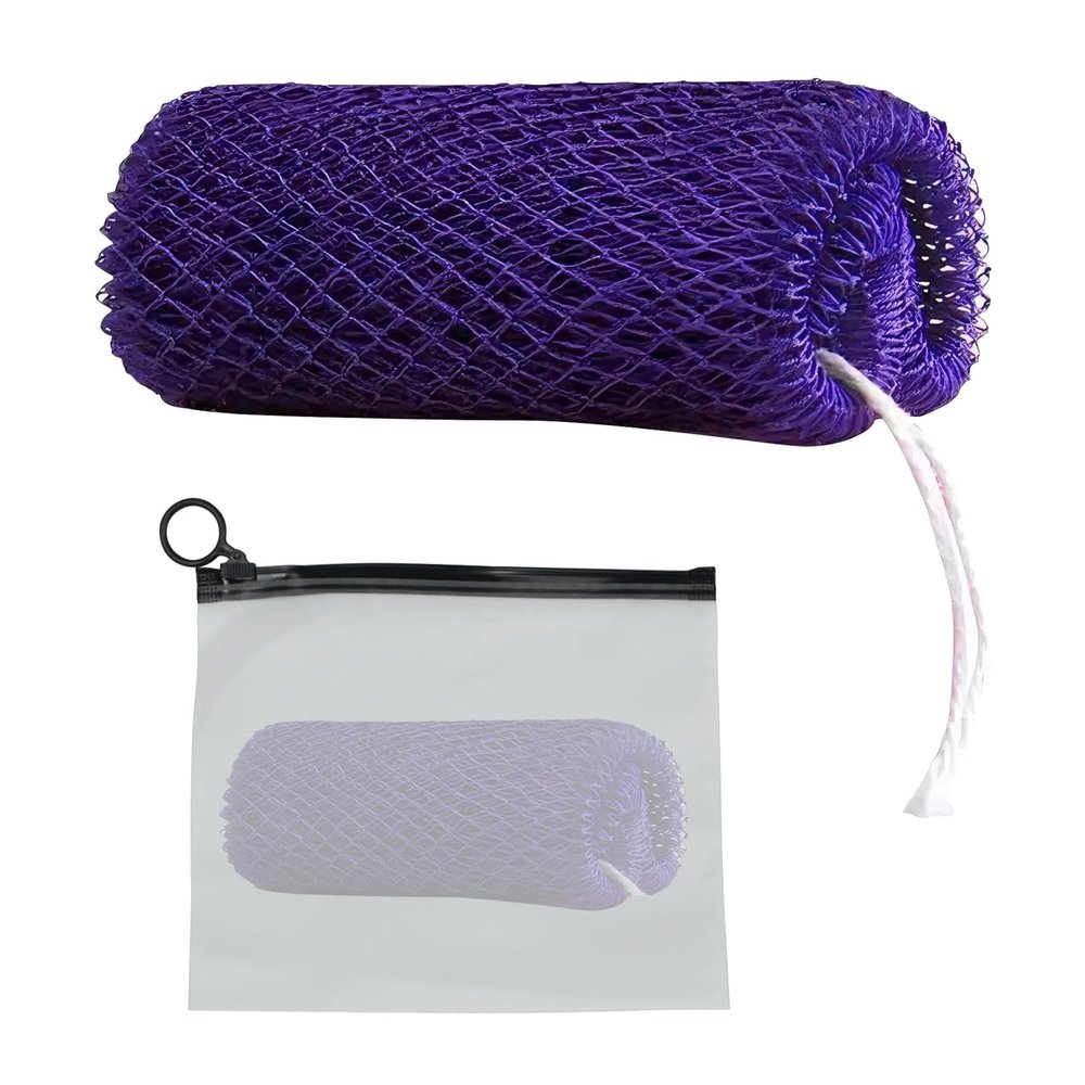 African Net Sponge, 1 Piece Exfoliating Scrubber Bath Sponge for Smooth Skin, Back Scrubber Loofah Washcloth, with Travel Bag (Purple, 42 in)