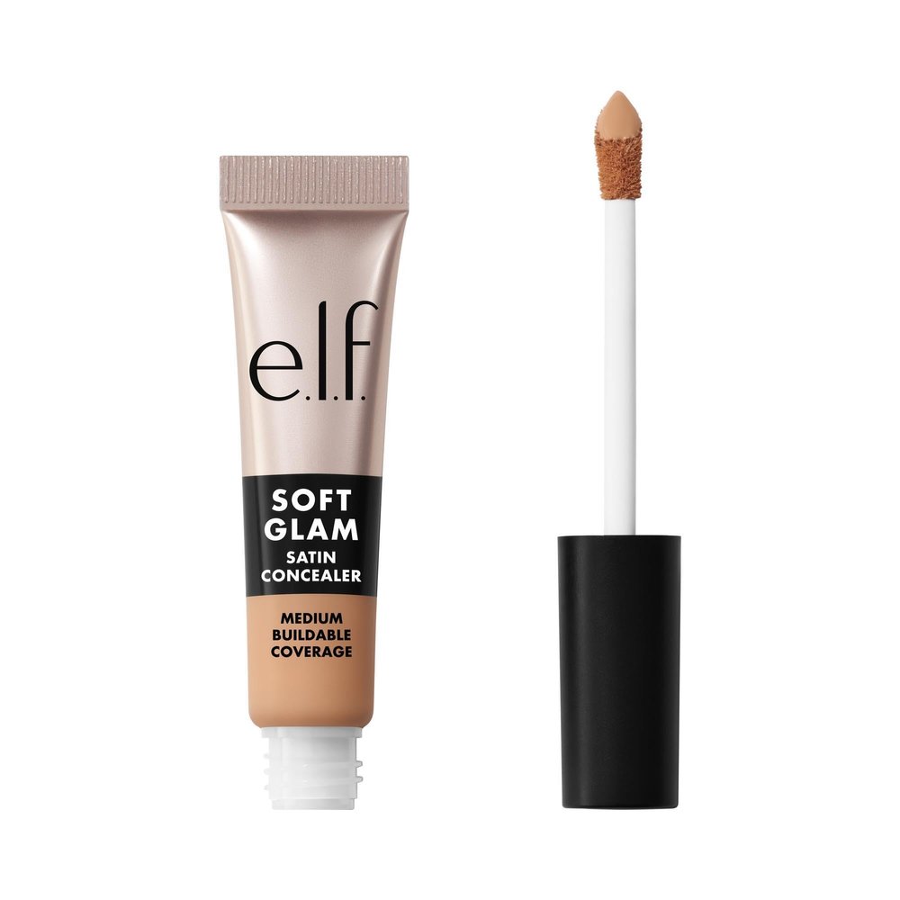 e.l.f. Soft Glam Satin Concealer, Medium Coverage For Blemishes & Under-Eye, Crease-Resistant, Long Lasting, Vegan & Cruelty-Free, 21 Light Neutral