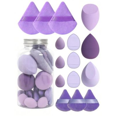 15 piece set of makeup eggs, super soft sponge powder puff, dry and wet dual-use makeup eggs, delicate and non powdery