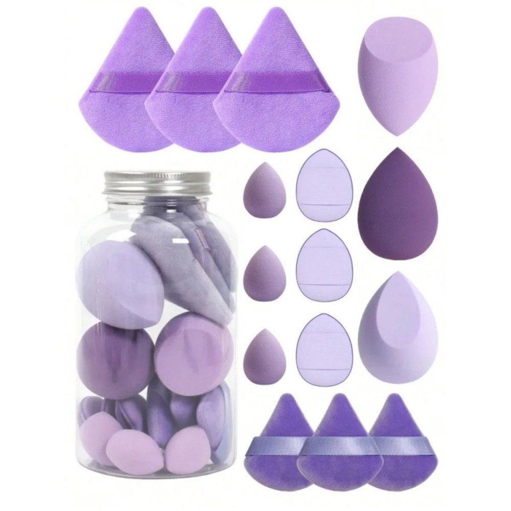 15 piece set of makeup eggs, super soft sponge powder puff, dry and wet dual-use makeup eggs, delicate and non powdery