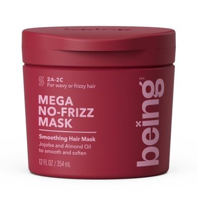 being MEGA NO-FRIZZ Moisturizing Hair Mask,Hydrates Curly & Coily Hair,Cocoa Oat Extract 12 fl oz